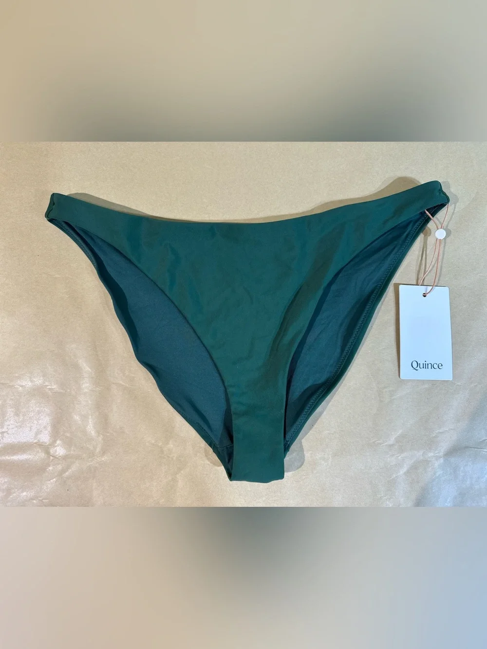 NWT Quince Italian Low-Rise Bikini Bottom palm green medium